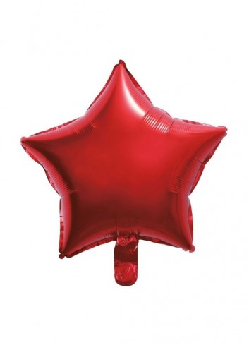 Globo foil estrella satín rojo oscuro 45cm - Disfraces Ducaval
