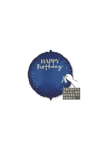 Globo foil 18" Happy Bday Personalizable Azul | Ducaval | Envías 24/48 horas 