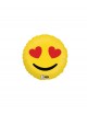 Globo foil emoticono ojos corazónes 45cm.