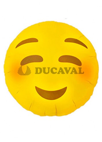 Globo foil emoticono ruborizado 45cm.