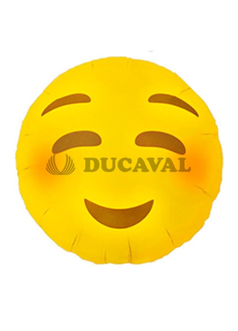 Globo foil emoticono ruborizado 45cm.