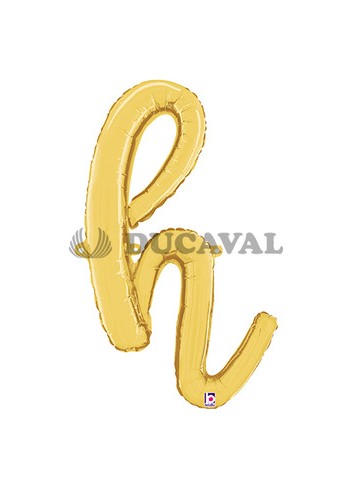 Globo foil letra H minúscula oro 36cm