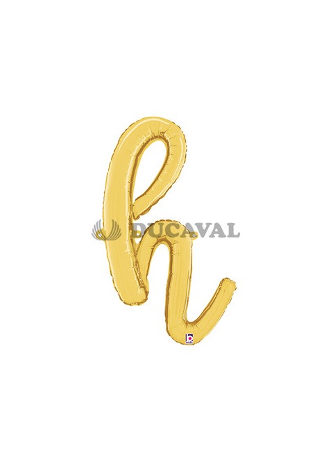Globo foil letra H minúscula oro 36cm