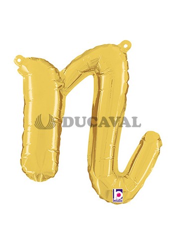 Globo foil letra N minúscula oro 36cm