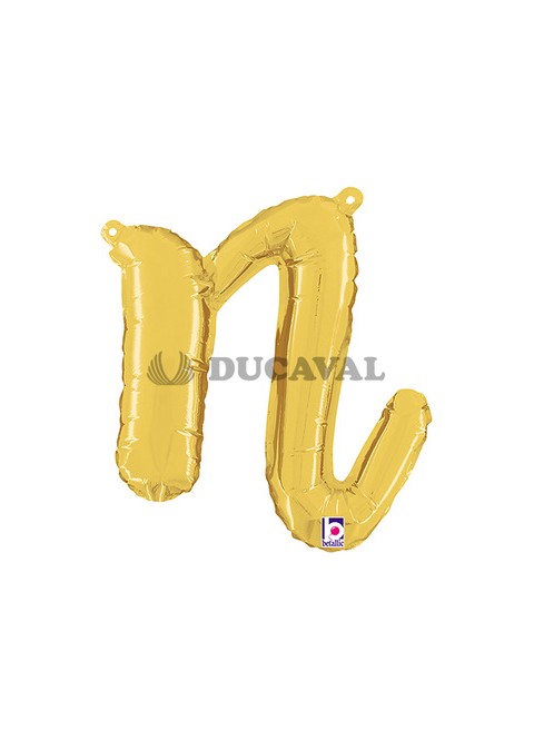 Globo foil letra N minúscula oro 36cm