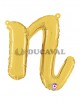 Globo foil letra N minúscula oro 36cm