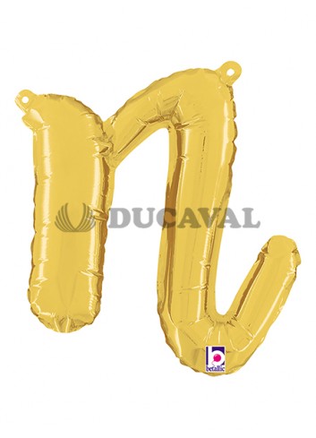 Globo foil letra N minúscula oro 36cm