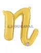 Globo foil letra N minúscula oro 36cm
