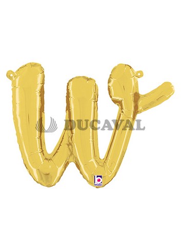 Globo foil letra W minúscula oro 36cm