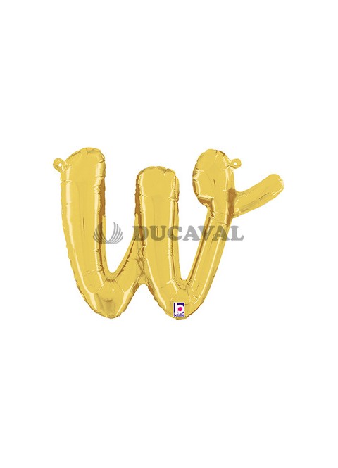 Globo foil letra W minúscula oro 36cm