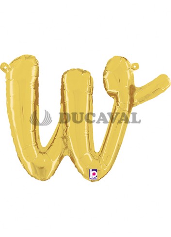 Globo foil letra W minúscula oro 36cm