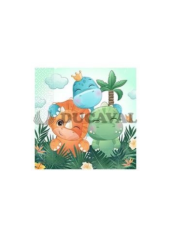 Servilletas dinosaurios cute 33x33 20U