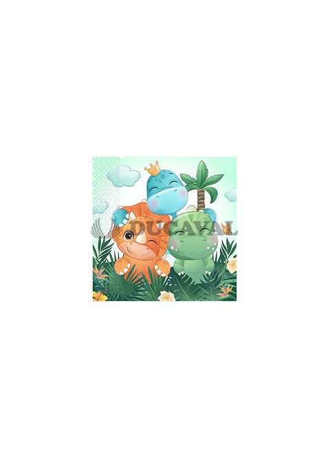 Servilletas dinosaurios cute 33x33 20U