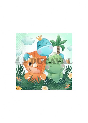 Servilletas dinosaurios cute 33x33 20U