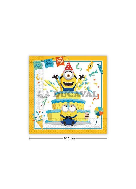 Servilletas minions 33x33cm 20u