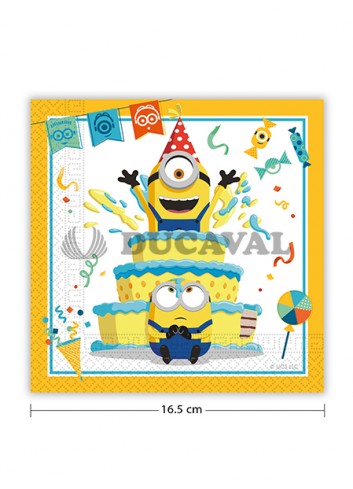 Servilletas minions 33x33cm 20u