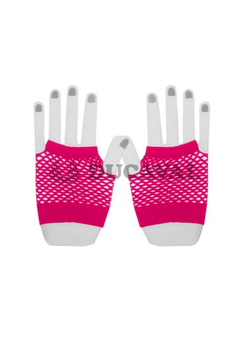 Guantes corto rejilla fucsia neon