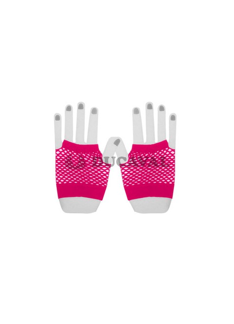 Guantes corto rejilla fucsia neon