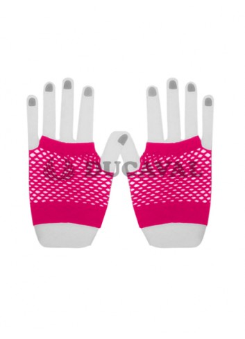 Guantes corto rejilla fucsia neon