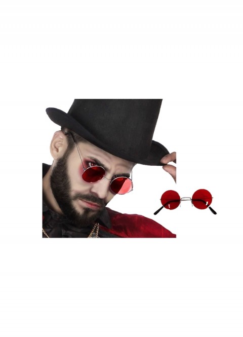 Gafas vampiro rojas con cristal rojo para completar tu disfraz