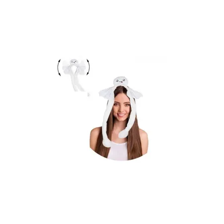 Diadema de Halloween Blanca con Fantasma y Movimiento Divertido