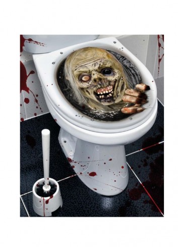 Pegatina zombie asesino 30x40cm para decorar tu tapa de baño