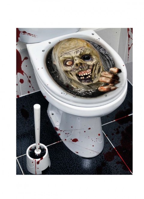 Pegatina zombie asesino 30x40cm para decorar tu tapa de baño