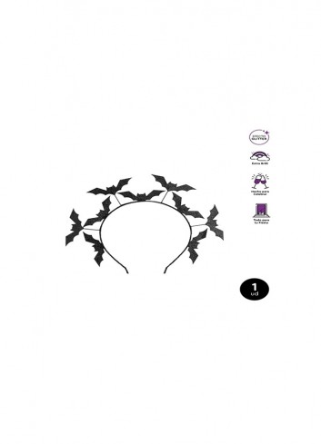 Diadema murciélagos glitter negro| Ducaval | Envíos 24/48 horas