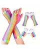 Guantes rejilla multicolor largos