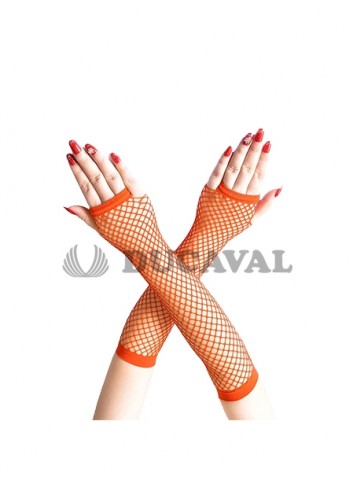 Guantes rejilla naranja largos