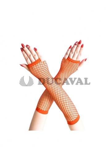 Guantes rejilla naranja largos