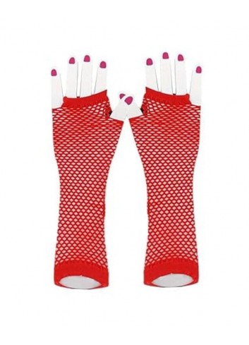 Guantes rejilla rojos largos