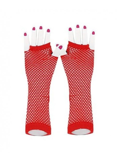 Guantes rejilla rojos largos