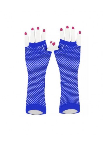 Guantes rejilla azul royal largos