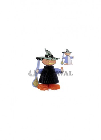 Espantapájaros de papel calabaza 25 cm para Halloween