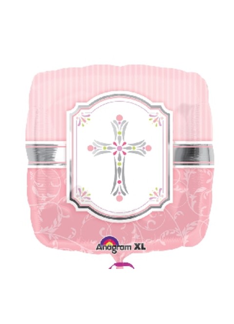Globo foil comunión rosa 18  45cm