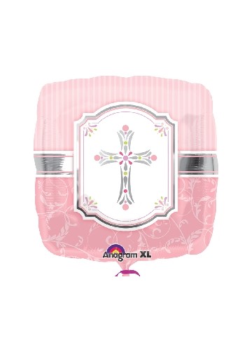 Globo foil comunión rosa 18  45cm