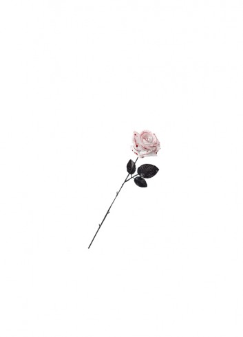 Flor blanca con sangre 42cm para disfraz de novia cadáver en Halloween