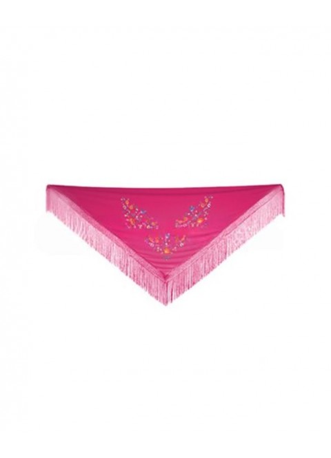 Mantón grande bordado fucsia | Ducaval | Envíos 24/48 horas