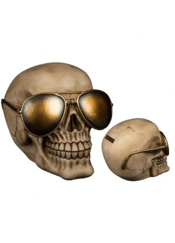 Hucha Calavera con gafas- 13 X 11cm
