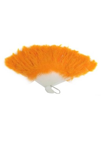 Abanico plumas naranja