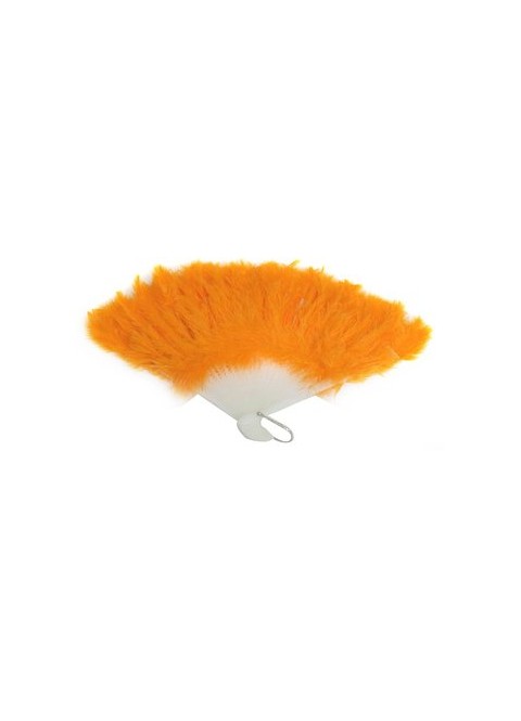 Abanico plumas naranja