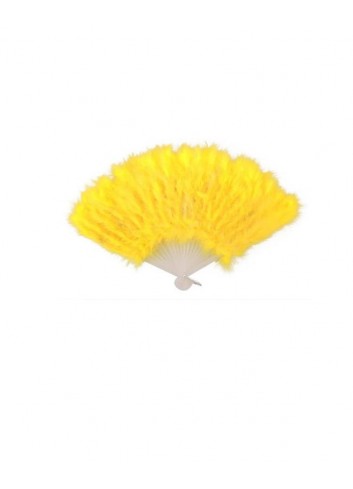 Abanico plumas amarillo