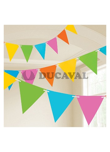 Banderin triangulos multicolor 10M | Ducaval |