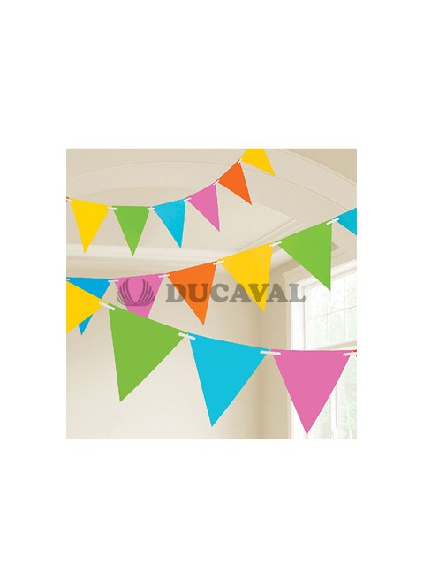 Banderin triangulos multicolor 10M | Ducaval |