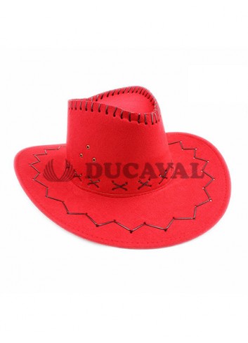 Sombrero vaquero rojo adulto