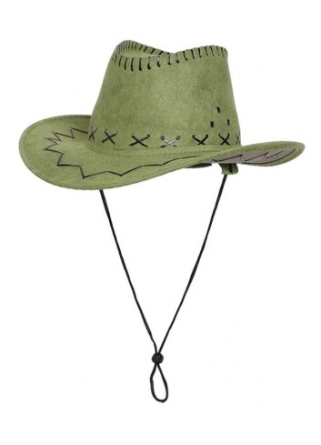 Sombrero vaquero verde oliva adulto