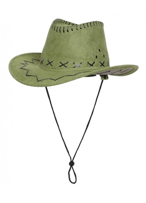 Sombrero vaquero verde oliva adulto