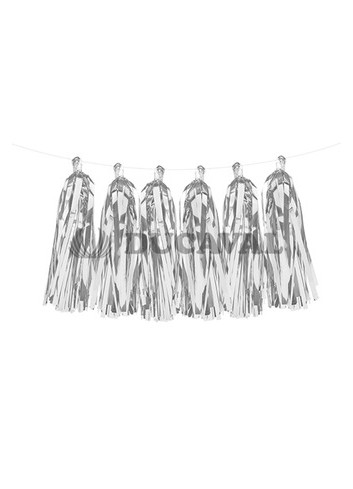 Guirnalda plata pompones - Disfraces Ducaval