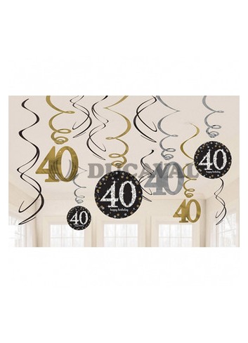 Colgante espiral celebración 40 - Disfraces Ducaval